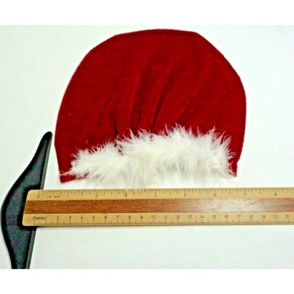 Wine Bottle Santa Cape Velvet Christmas Holiday Gift Feather Boa - Picture 6 of 6